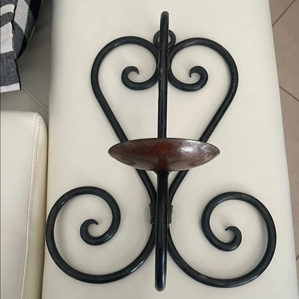 2 Metal Wall Sconce with Brown Holder